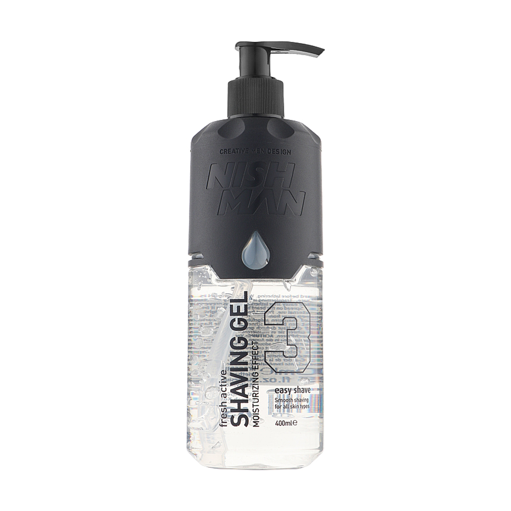 Чоловічий гель для гоління Nishman No.3 Fresh Active Easy Shave Shaving Gel, 400 мл